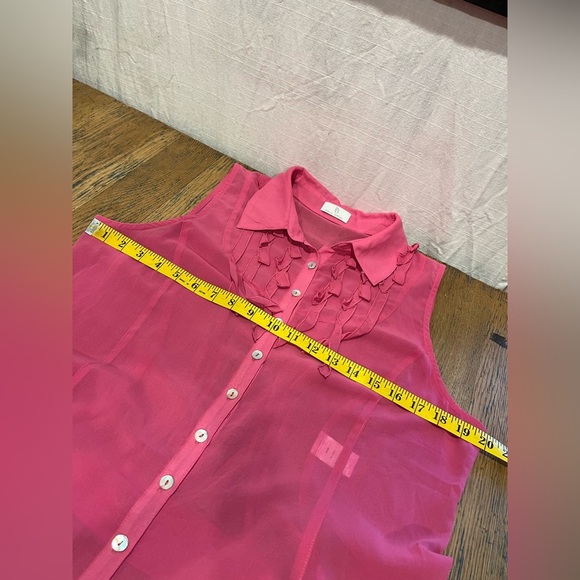 Paul Brial sleeveless ruffled blouse – Size 4 12US - Picture 4 of 10